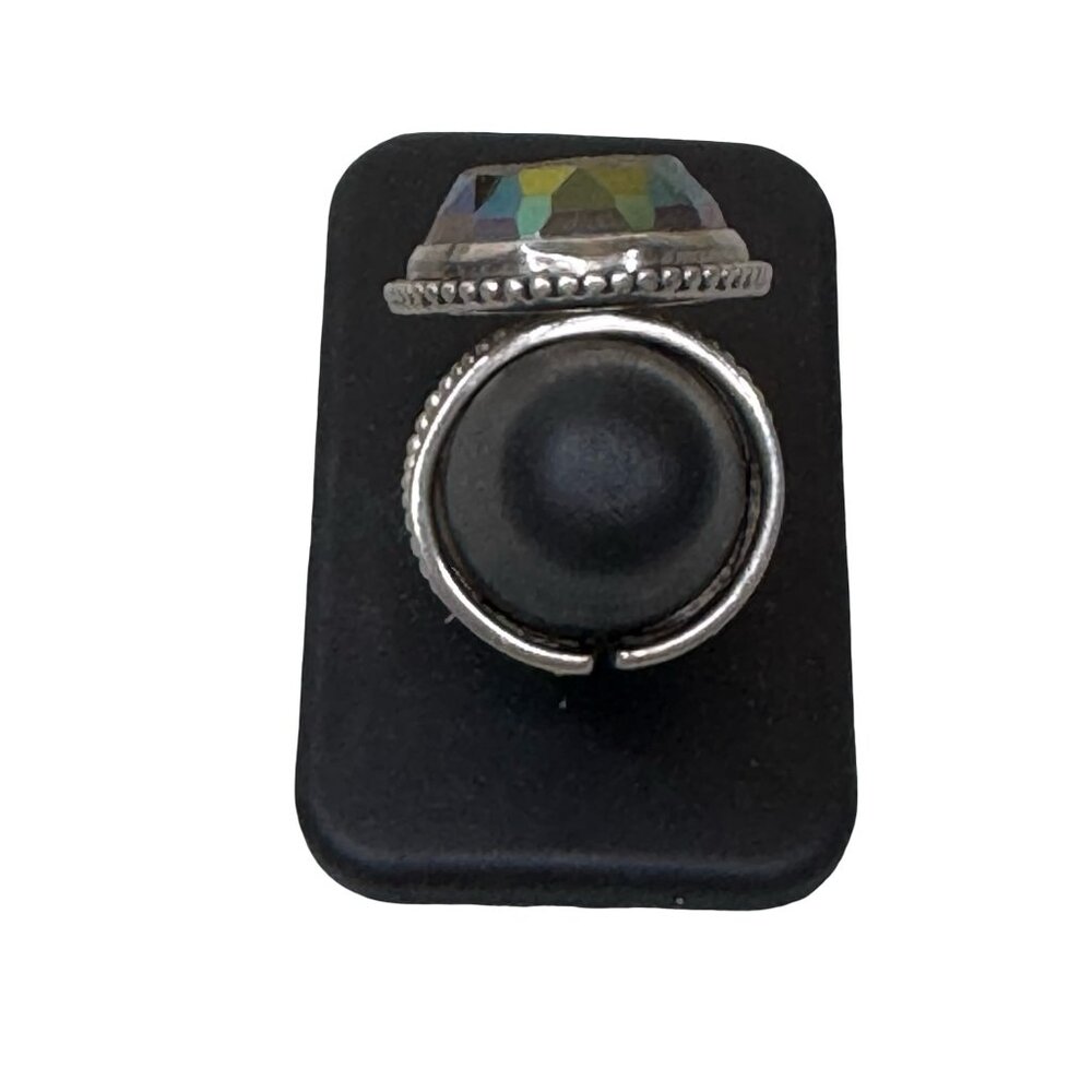Colleen Lopez Sterling Silver 925 Purple Druzy Mystic Ring Size 8 Adjustable - Picture 10 of 12